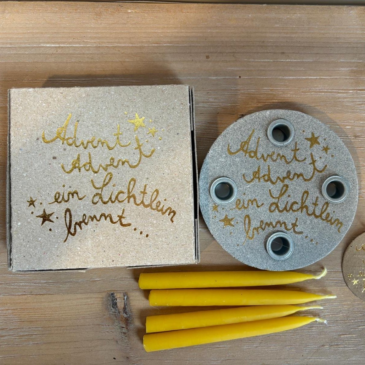 Mini Adventskranz mit 4 Bienenwachskerzen
