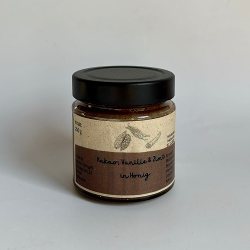 Kakao, Vanille und Zimt in Honig (250g)
